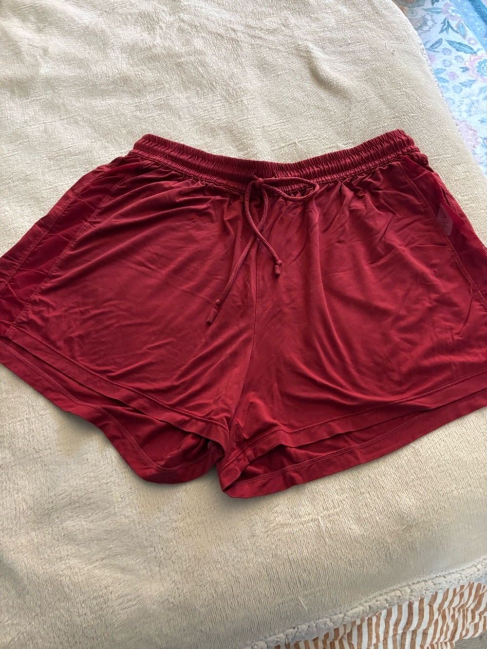 Honeylove Burgundy Lounge Shorts with Drawstring